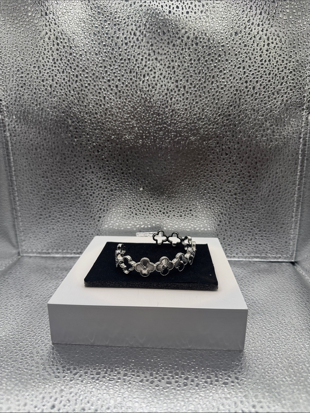 Silver Floral Link Bracelet - Women Jewelry